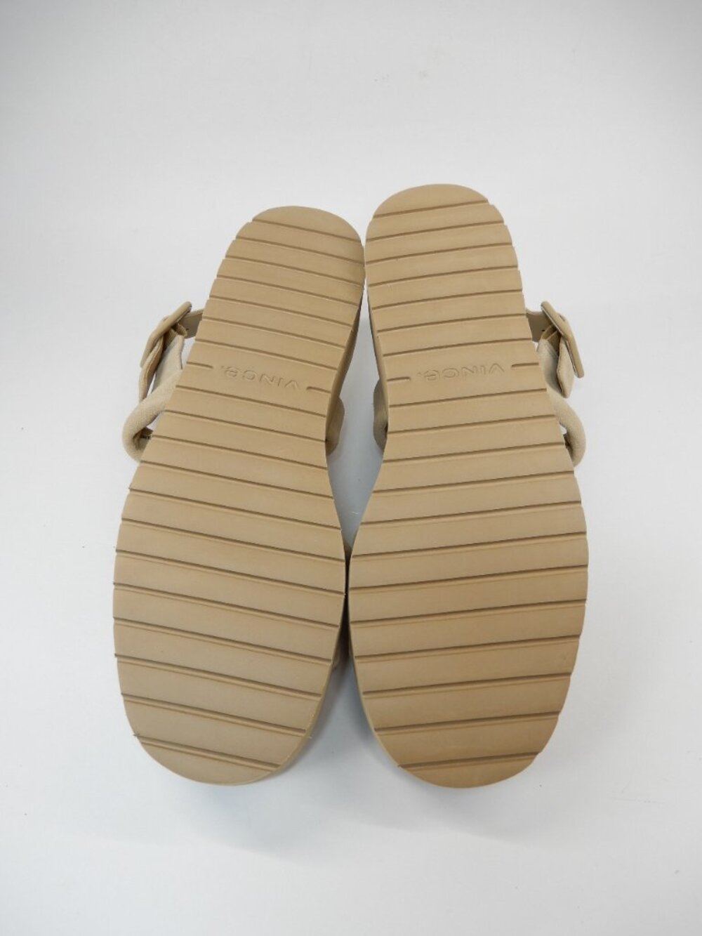 VINCE Skylar Low Wedge Slingback SANDALS Size 8.5 Nude Beige Suede NEW $280 - Picture 14 of 16